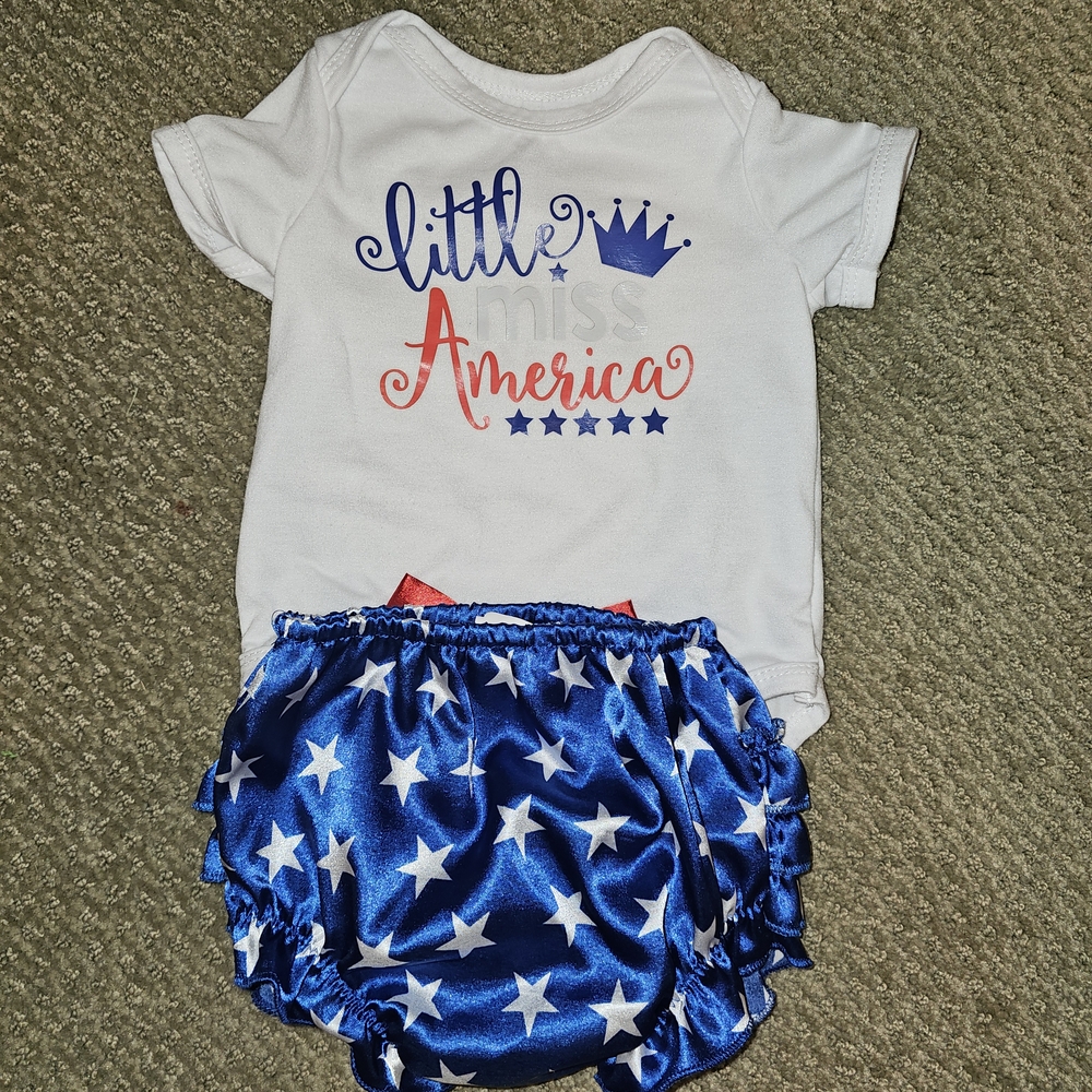 Patriotic Baby Outfit - White and Blue